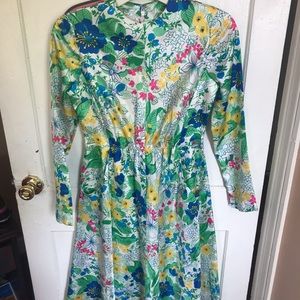 Vintage, long sleeved, floral dress
